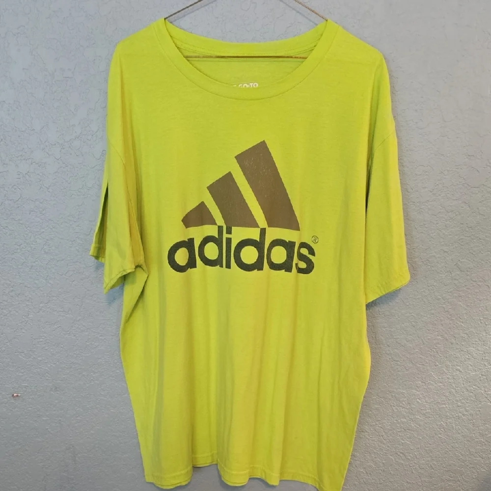Adidas Neon Green Tee with Black Logo